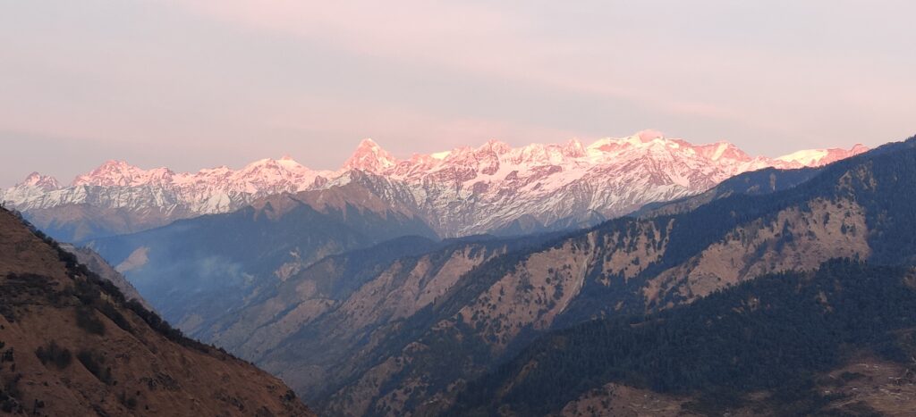Raithal basecamp mountain view